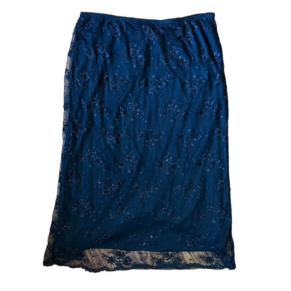 Valerie Separates Skirt Size M Black Mesh Knee Length Hi-Low Straight Women Goth - Picture 17 of 17